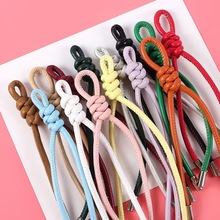 时尚短款皮革PU棉芯编织绳百搭包挂饰配件diy手工编织绳结钥匙扣