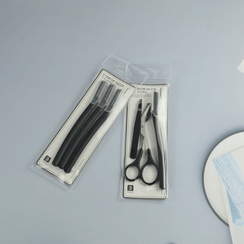 Eyebrow trimming knife set black eyebrow trimming scissors stainless steel eyebrow clip eyebrow scissors eyebrow shaver beauty tools wholesale