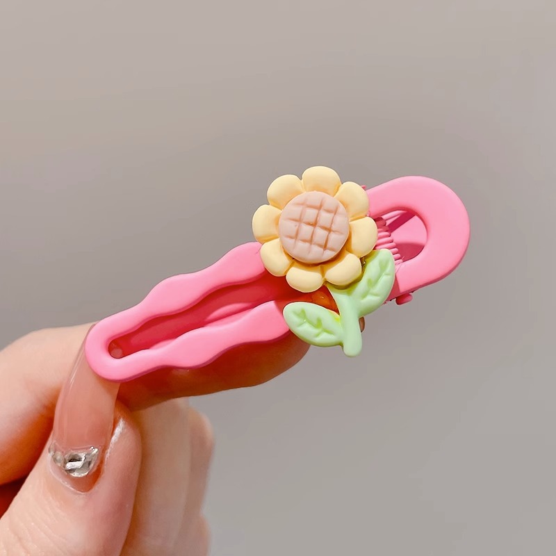 Pinza para el cabello de dopamina sin costuras de color caramelo clip lateral femenino flequillo clip para el cabello roto tocado clip de pico de pato y2k horquilla de una palabra