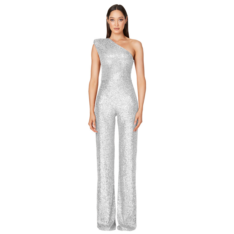 Women's Party Street Sexy Solid Color Full Length Sequins Jumpsuits display picture 11