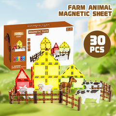 Cross-border children's magnetic tablets simulation animal toys early education educational pure magnetic magnetic assembly building block set wholesale