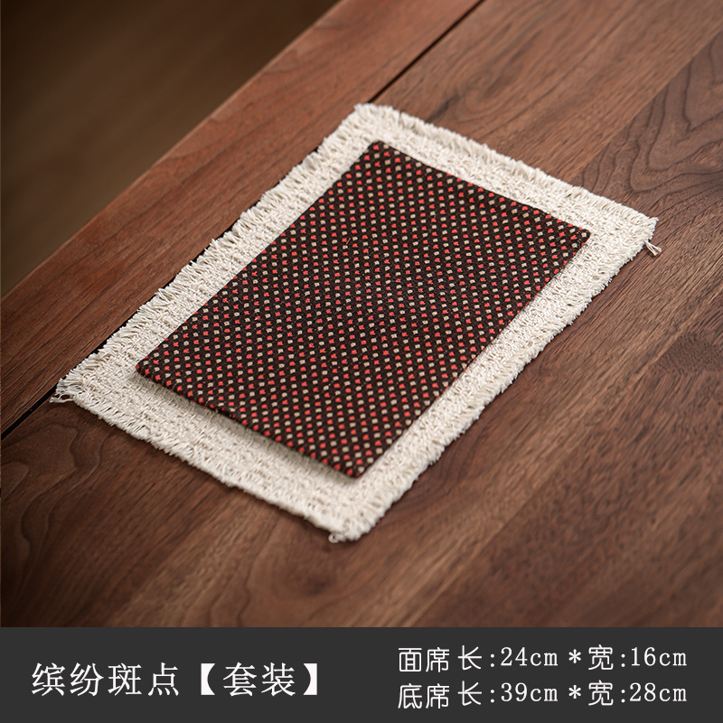 Mesa de té tela aislante de calor impermeable mesa de burbuja seca Zen de alta gama ligera y lujosa simple almohadilla de té doble cara