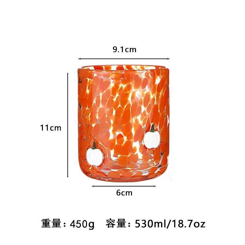 中古人工开口贴片水晶玻璃杯樱桃草莓压花贴片装饰饮品咖啡杯|undefined