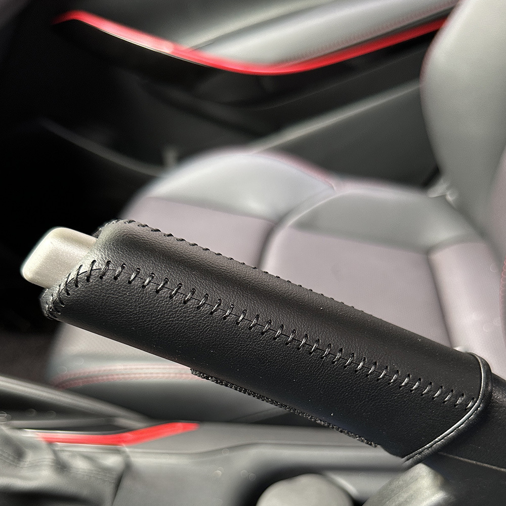 Cross-Border Universal Car Gear Shift Lever Handbrake Leather Hand-Stitched Brake Lever Decorative Protective Cover Gear Shift
