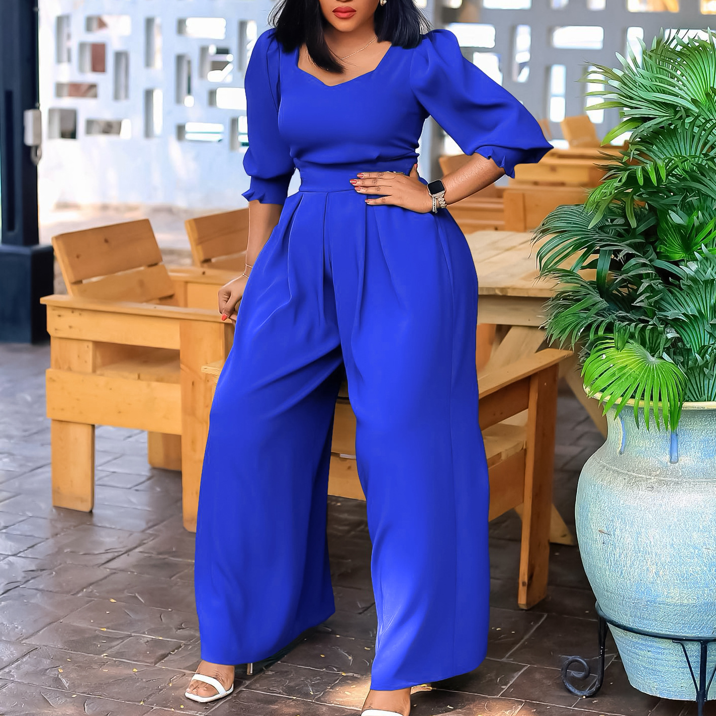 Damen Jumpsuit Langarm Lässig Weites Bein Für Den Winter_voghion.com