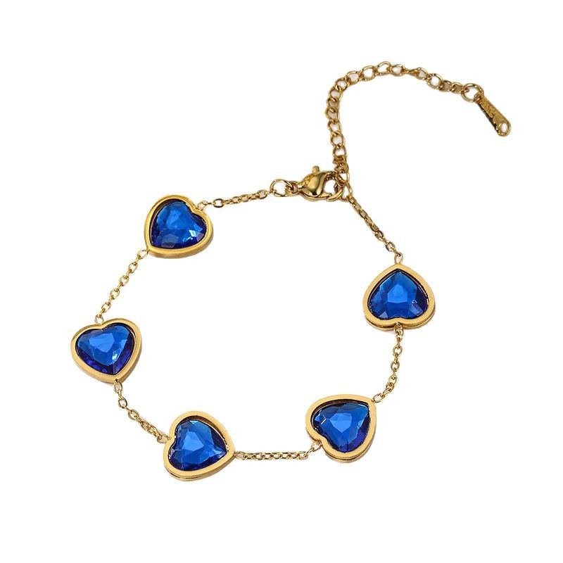 Bracciale a cuore in acciaio inossidabile con zircone e titanio_voghion.com