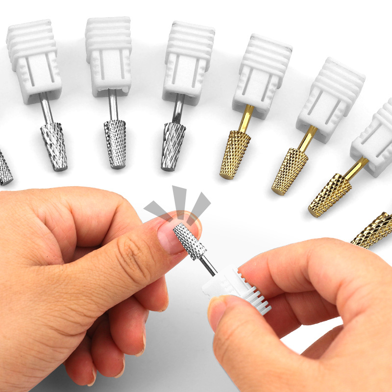 Nuevo tipo transfronterizo de uñas de acero de tungsteno, taladro de molienda eléctrica cónica de acero de tungsteno, herramientas de pulido y descarga de uñas en stock