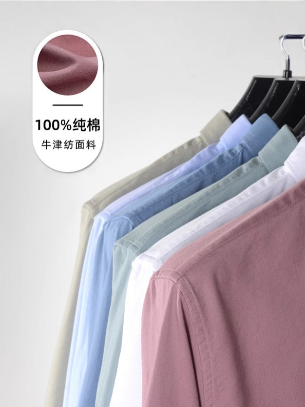 Camisa Oxford de algodón personalizada para hombre, camisa informal de negocios de algodón puro, chaqueta para hombre con bordado, elegante.