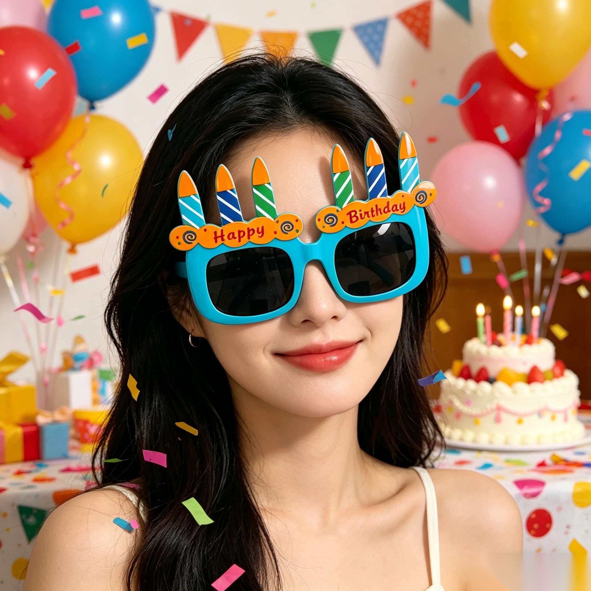 Cumpleaños temático fiesta gafas extrañas feliz cumpleaños pastel vela gafas de diseño de cumpleaños accesorios de fotos