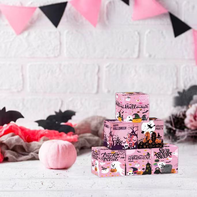 Κουτί με μπομπονιέρες για κέρασμα ή κέρασμα για το Halloween, διακόσμηση πάρτι, χάρτινο κουτί, διακόσμηση δείπνου, κουτί με μπομπονιέρες_voghion.com