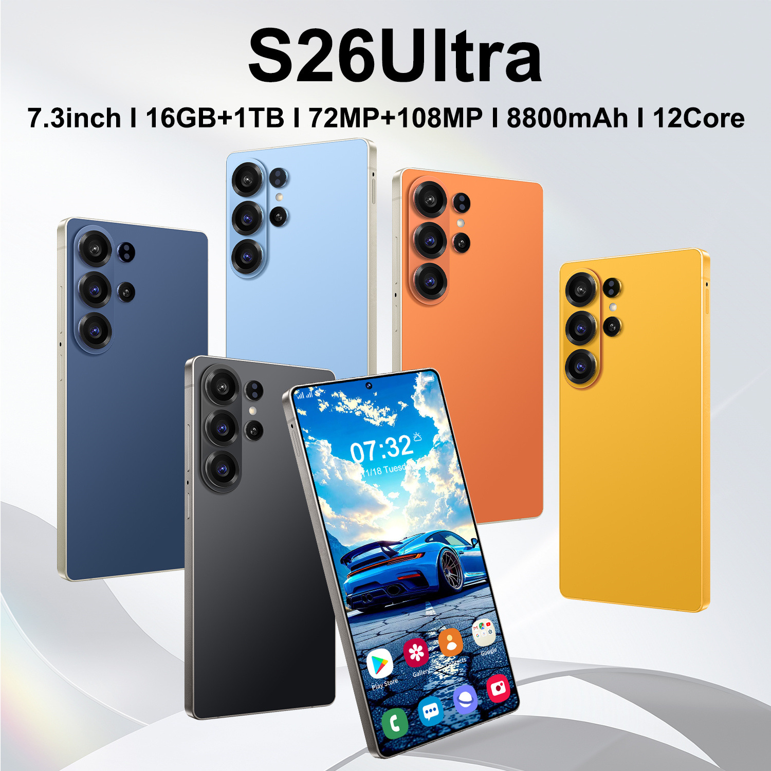 S26Ultra Cross-Border Smartphone 6+64g High-Definition Screen 7.3-Inch 8-Core Full Network Communication Low-Price Foreign Trade Mobile Phone