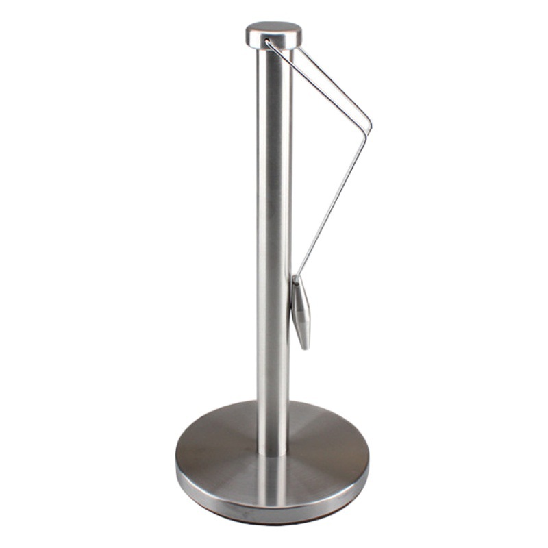 Jiangmen Mingyang Stainless Steel Flat Head Paper Towel Holder Kitchen Spring Bead Paper Towel Holder Home Desktop Vertical Paper Roll so