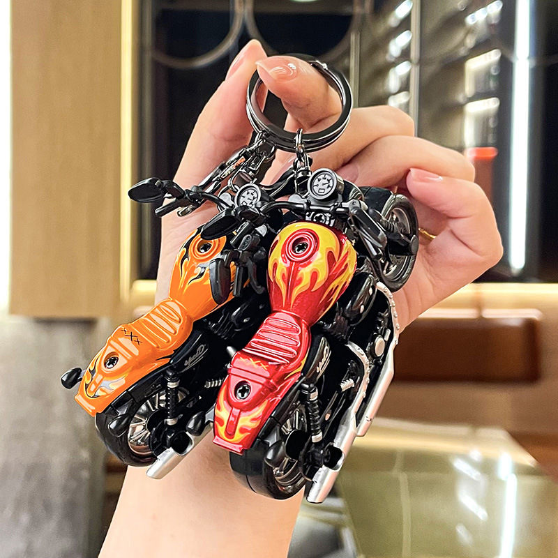 Cartoon Creative Trendy Harley Motorcycle Doll Keychain Car Pendant Exquisite Bag Pendant Small Gift