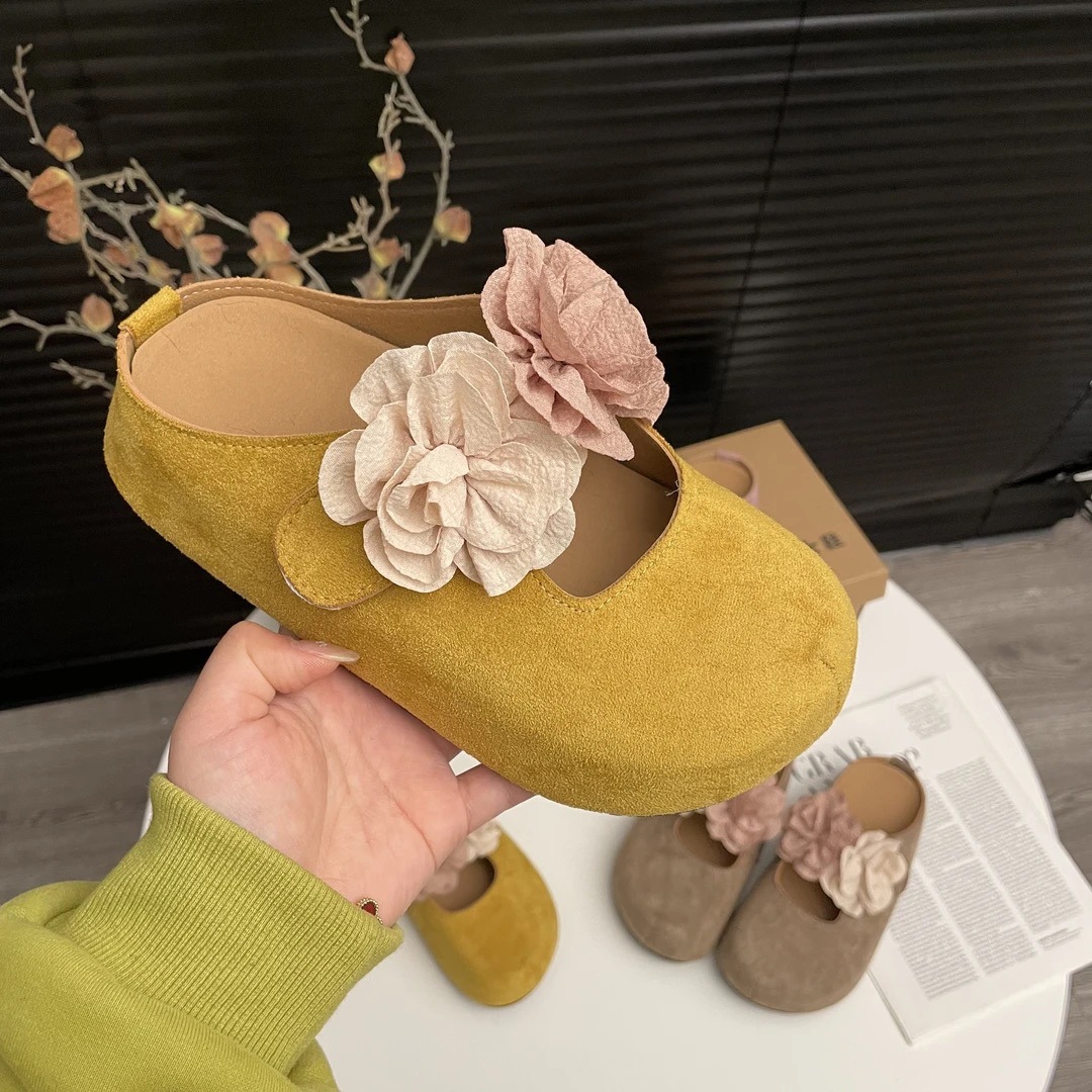 新款花朵法式温柔粉色玛丽珍包头拖鞋女25仙女芭蕾舞玫瑰花土豆鞋