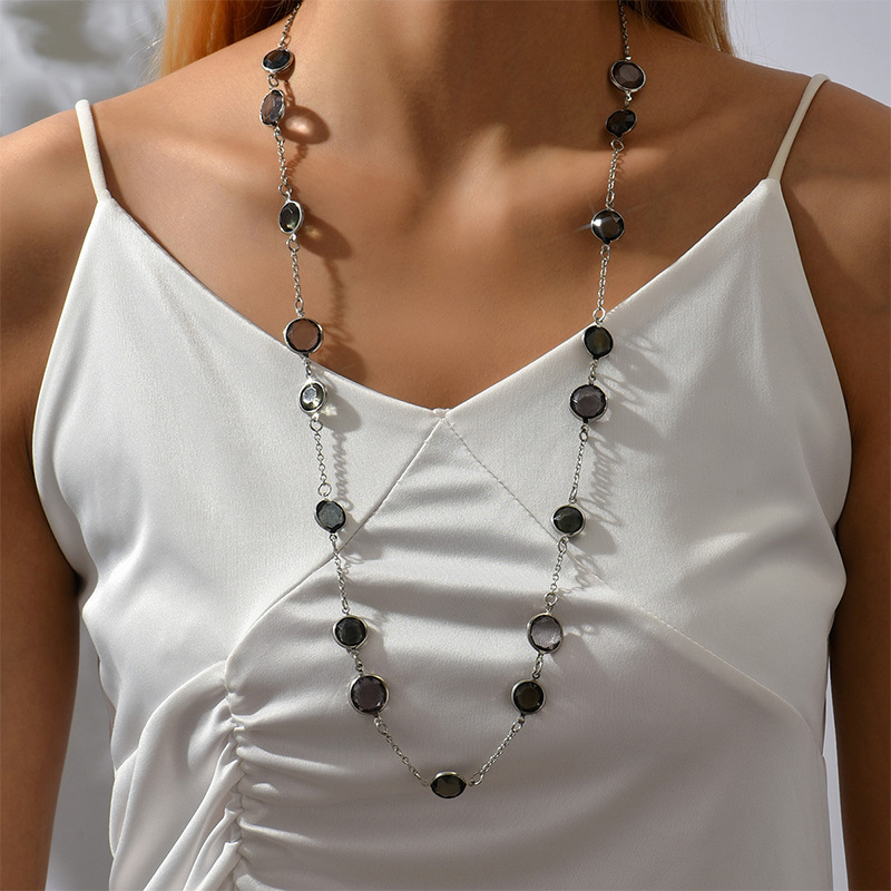 1 Piece Fashion Round Alloy Inlay Glass Bead Womenu0027S Necklace