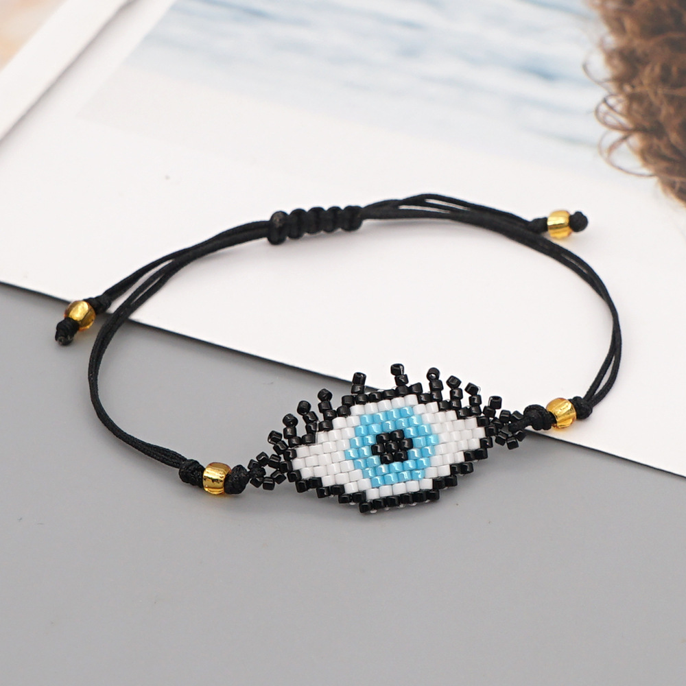 Ethnic Style Turkish Devil Eyes Miyuki Rice Bead Bracelet display picture 2