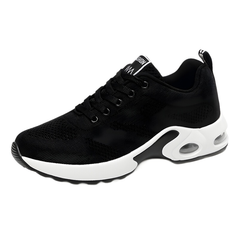 Pu True Air Cushion 2024 Autumn New Outdoor Sports Shoes Fashionable Fly Knit Single Shoes Breathable Shoes Plaid for Street Stalls