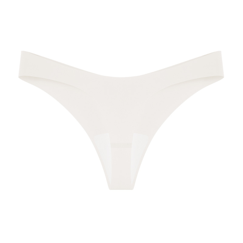 Tanga deportiva de yoga de seda de hielo para mujer sin costuras, entrepierna de algodón de cintura baja delgada, entrepierna antibacteriana, sin caderas, tanga para mujer