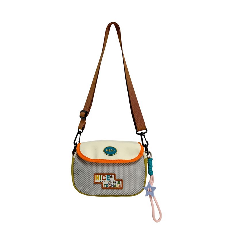 Moda coreana, bolsas de hombro para niños y niñas, exquisitas mini bolsas de cambio para bebés, bolsas de malla de comercio exterior nuevas para niños