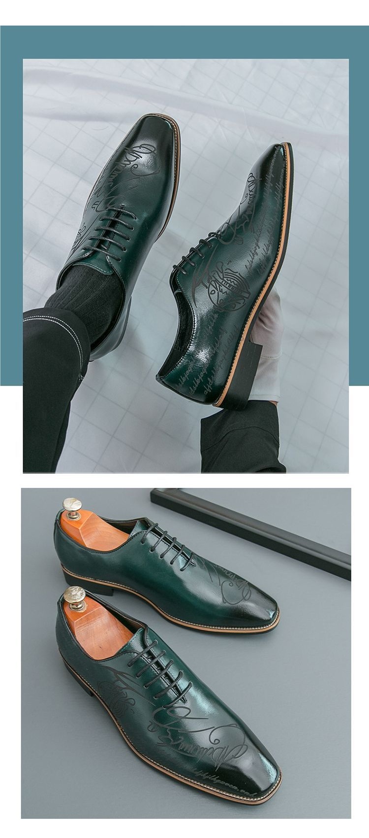 ShoeVault Nouvelles chaussures de ville et de mariage en cuir imprimé tendance et décontracté, style britannique, pointues, derby sculpté, pour hommes_voghion.com