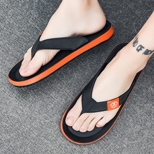 Flip-flops Foreign Trade Export Men's Flat-bottomed Casual Flip-flops Exterior Wear Shake Voice Live Online Red Flip-flops