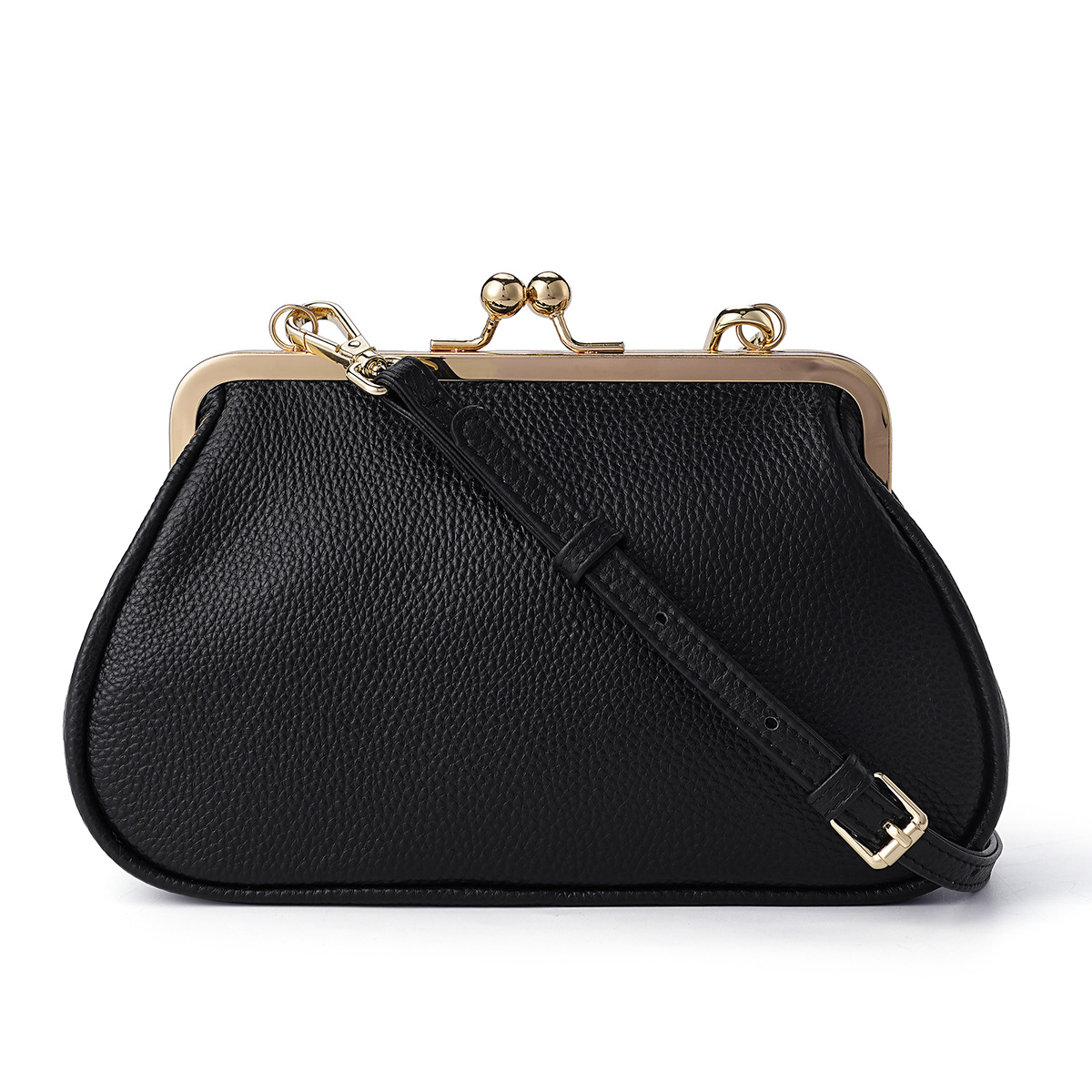 新款女士腋下包小众法棍个性口金包单肩斜挎包气质复古真皮女包包 - Thumbnail 11