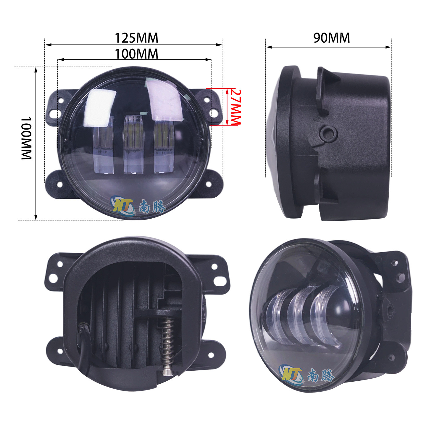 Lámpara de niebla de 4 pulgadas Wrangler apertura amarilla blanca lente de ojo de ángel motocicleta renovación de automóviles lámpara de niebla de vehículo todoterreno image 5