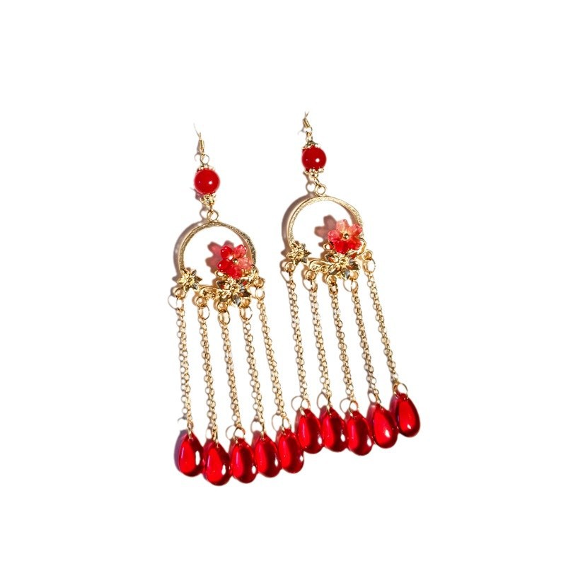 Brincos femininos borboleta com pérolas estilo chinês_voghion.com