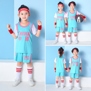 Children's basketball sports suit training uniform summer boys and girls kindergarten short-sleeved jersey children's performance team uniform