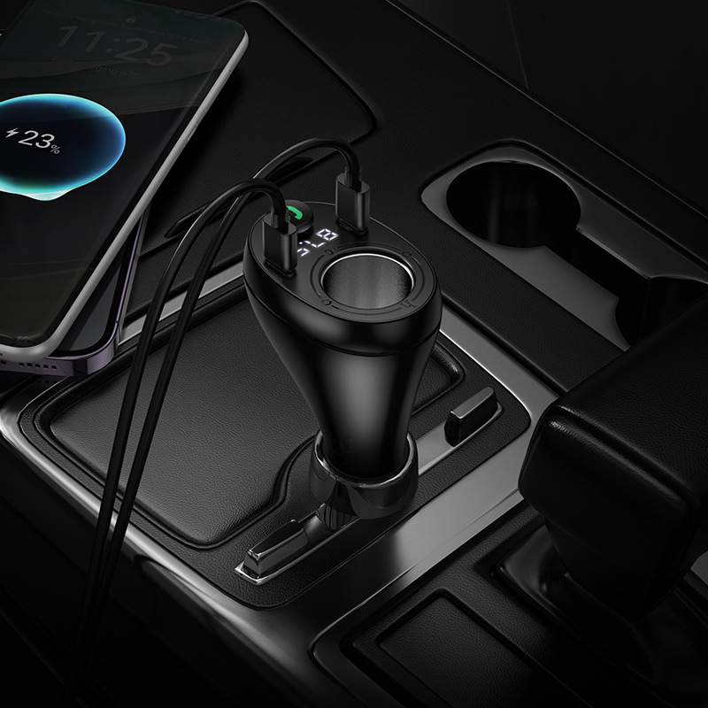 E88 Star 35W Cigarette Lighter Car Bluetooth Fm Transmitter Bluetooth 5.4 Dual Type-C Ports