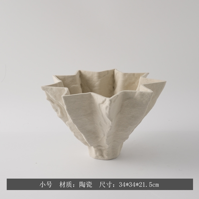 Moderno minimalista creativo 3D impresión de vasijas de cerámica modelo de casa decoración de encimera decorativa secadora de flores de forma especial
