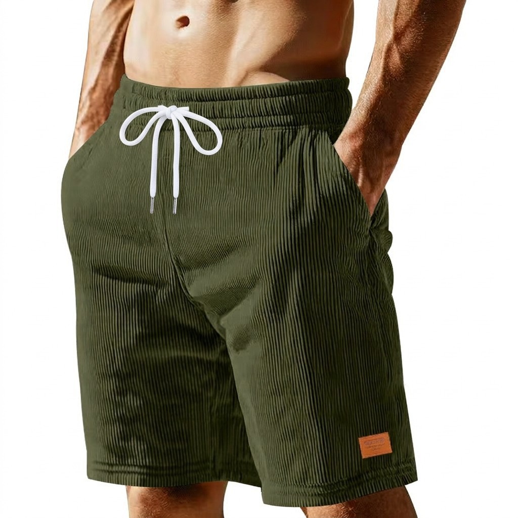 Herren Cord Shorts Mit Tunnelzug Für Strand Und Freizeit_voghion.com
