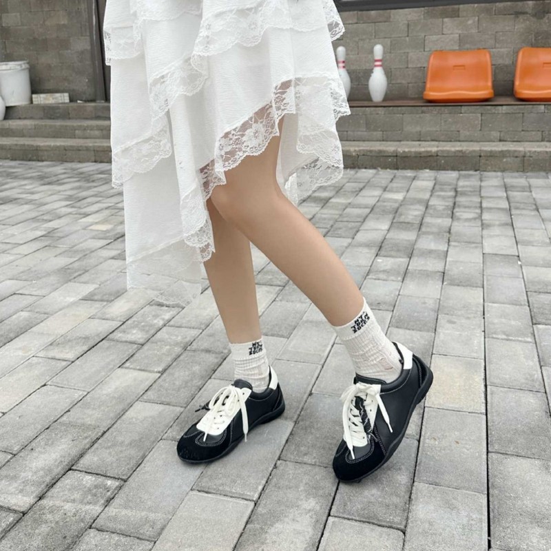 真皮复古内增高德训鞋女2025新款百搭休闲运动鞋拼色阿甘鞋板鞋女|undefined
