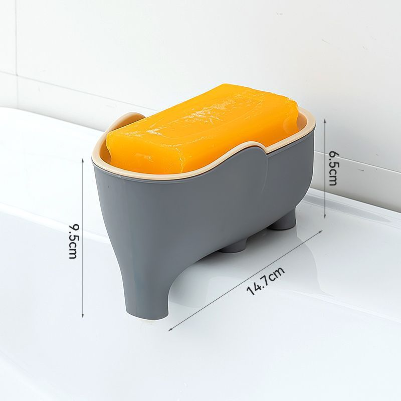新しい象の石鹸箱パンチフリー家庭用ポータブル滑り止め石鹸箱蓋付きカウンタートップ収納ラック石鹸箱|undefined