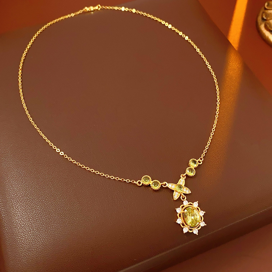 Medieval vintage zircon elíptico conjunto de moda exquisita retro estilo de corte joyas lujosas joyas de alta calidad
