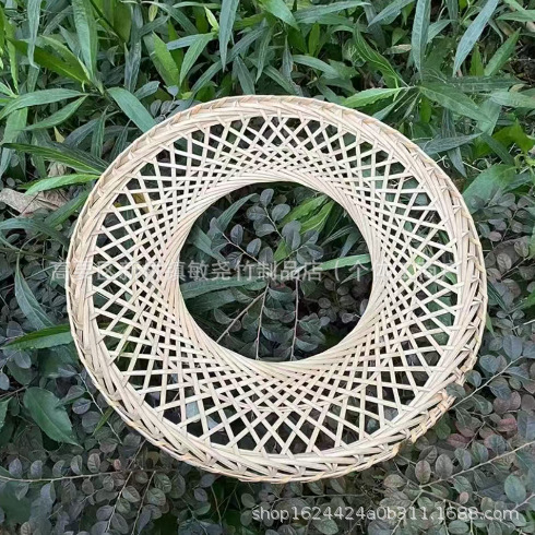 Bamboo trenzado sombrero redondo antiguo traje de artes marciales disparar artefactos de danza de alta calidad para hacer decoración de pintura de fondo