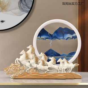 Quicksand Painting Hourglass Horse Ornaments Living Room Tv Cabinet Wine Cabinet Decoration Decompression Office Desktop Light Luxury Gifts