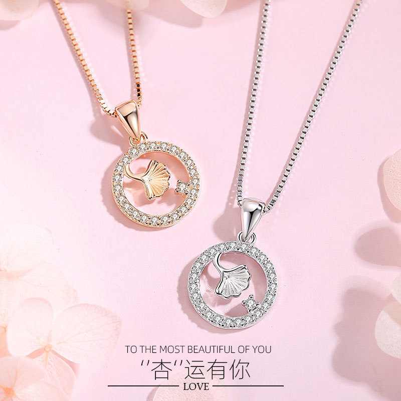 S925 plata geométrica redondo circón Collar para las mujeres estilo coreano fresco diamante incrustado estrella collar nicho de alta calidad joyería