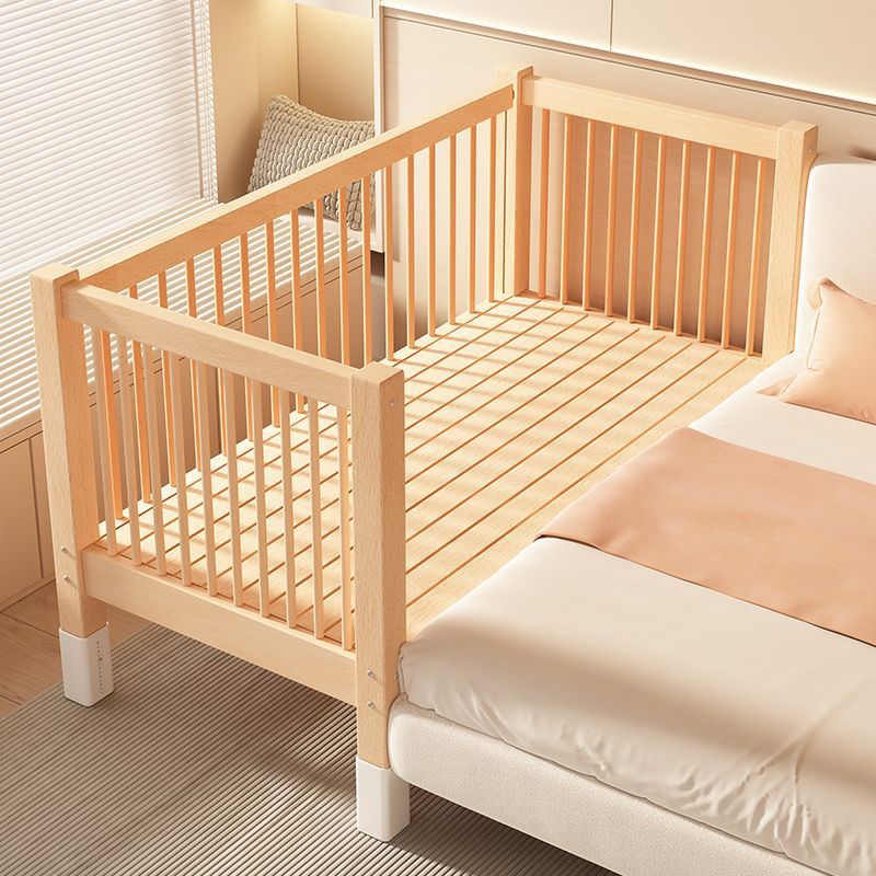 Solid Wood Children's Bed Splicing Bed Can Be Lifted and Lowered Baby Widened and Heightened Guardrail Baby Yanbian Adult Can Sleep Splicing Bed