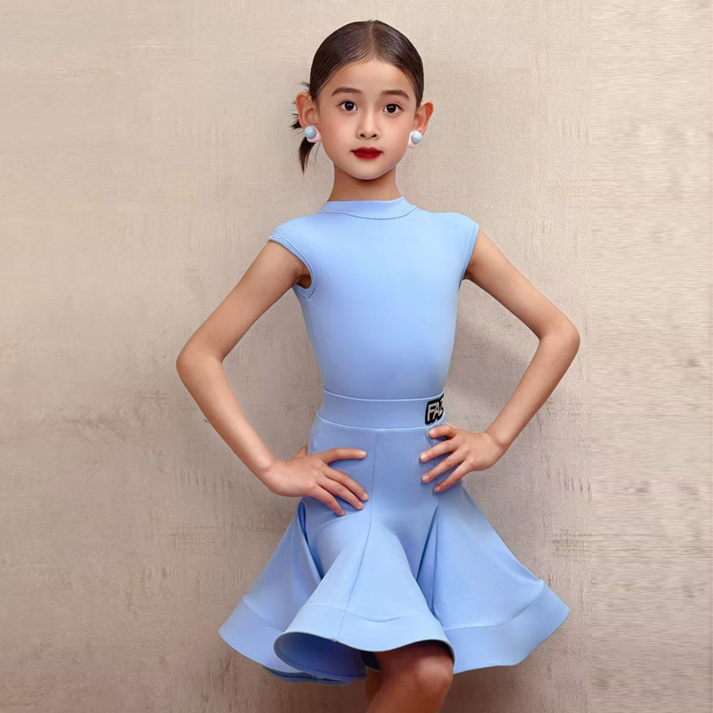 FAZ子供用ネットセレブラテン規定ハイエンドダンス服女の子プロ競技用スイングスカートパフォーマンス服|undefined