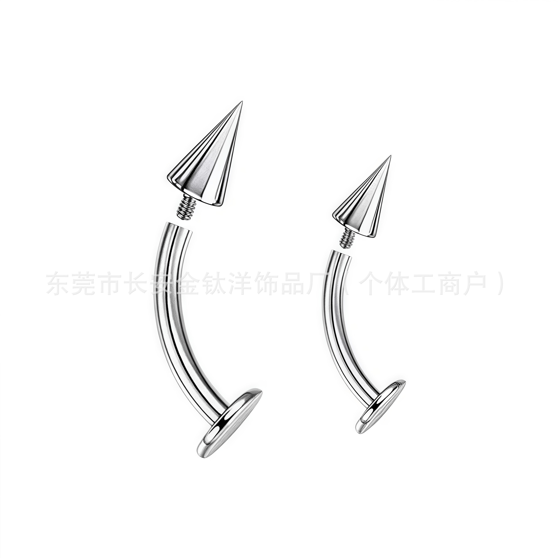 F136 Titanium Internally Threaded Pointed Lip Nail Flat Ball Eyebrow Nail Devil Nail G23 Titanium Alloy Piercing Jewelry detail image 7