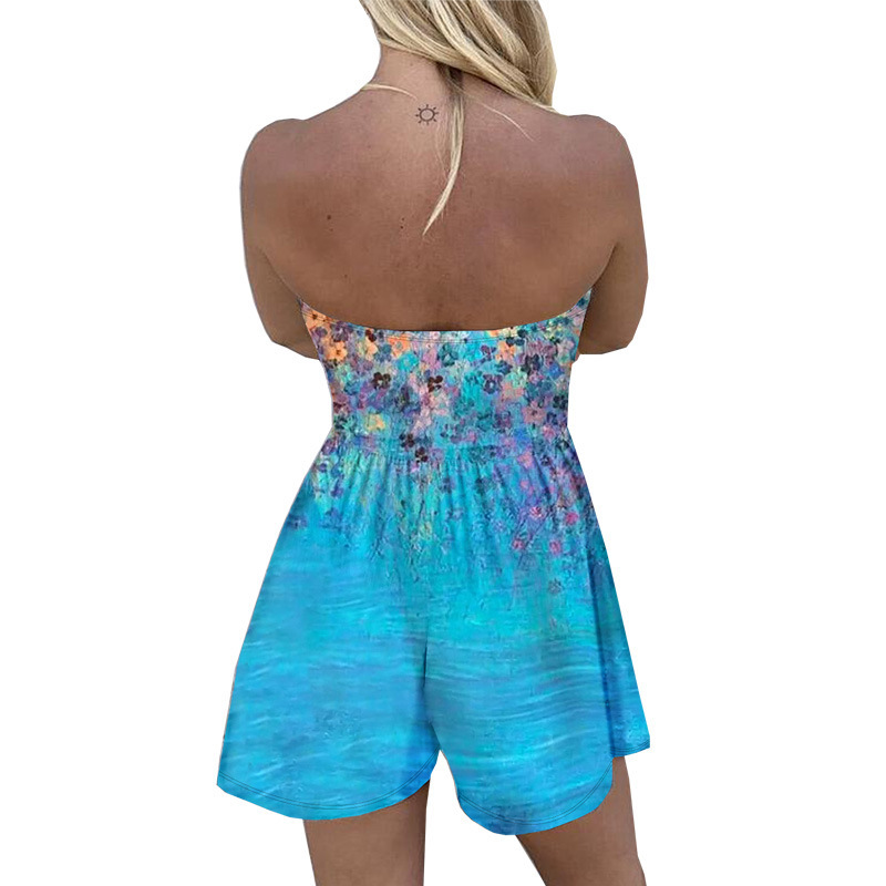 Summer Women One Neck Sleeveless Jumpsuit