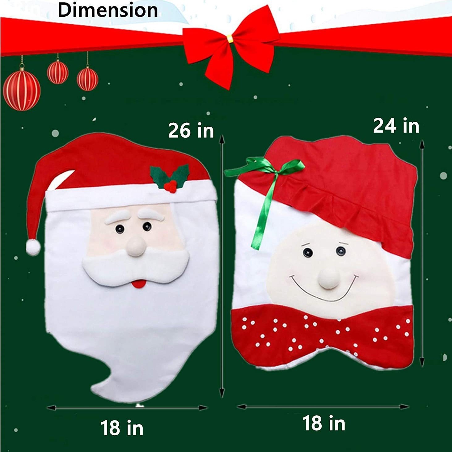 Decoraciones navideñas transfronterizas cubierta de la silla de comedor masculina y femenina vieja cubierta de la silla de Navidad decoración de Navidad