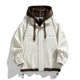 Fake two-piece jacket men's thin hooded jacket youth autumn and winter New popular color matching high-grade baseball uniform men