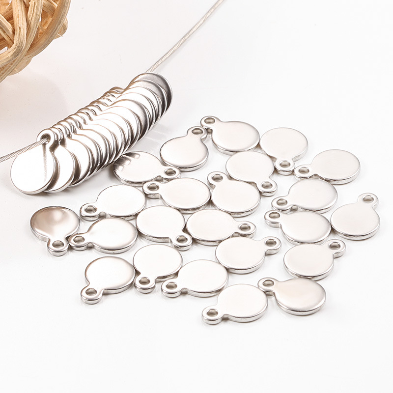 Plating Design 8.5*6mm 304 Stainless Steel Solid Color Pendant
