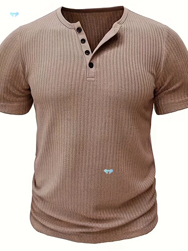 Short Sleeve Solid Stripe Pattern Knit T-shirt Chic And Cross-border