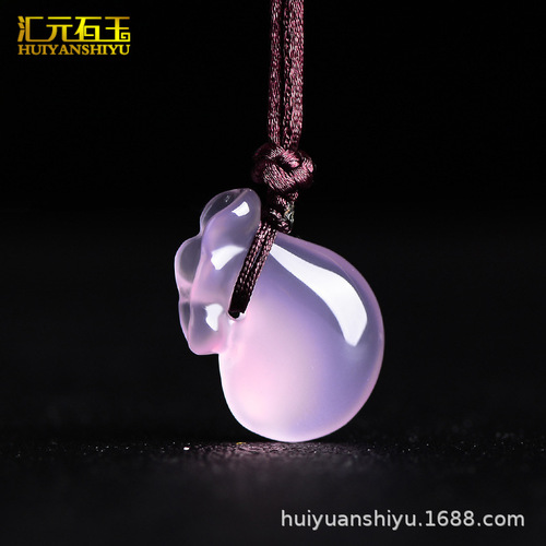 Pink Chalcedony Guanyin Buddha Pendant Hibiscus Jade Agate Jade Peaceful Buckle Ruyi Pendant Manufacturer Live Supply