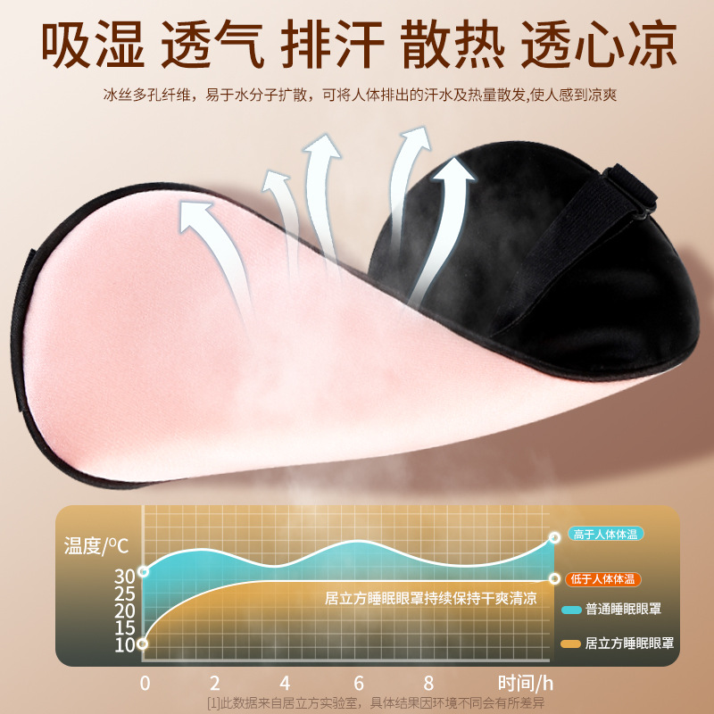 Velcro de seda para dormir sombreado para dormir artefacto de verano alivio de la fatiga ocular para hombres y niñas bolsa de hielo 37D