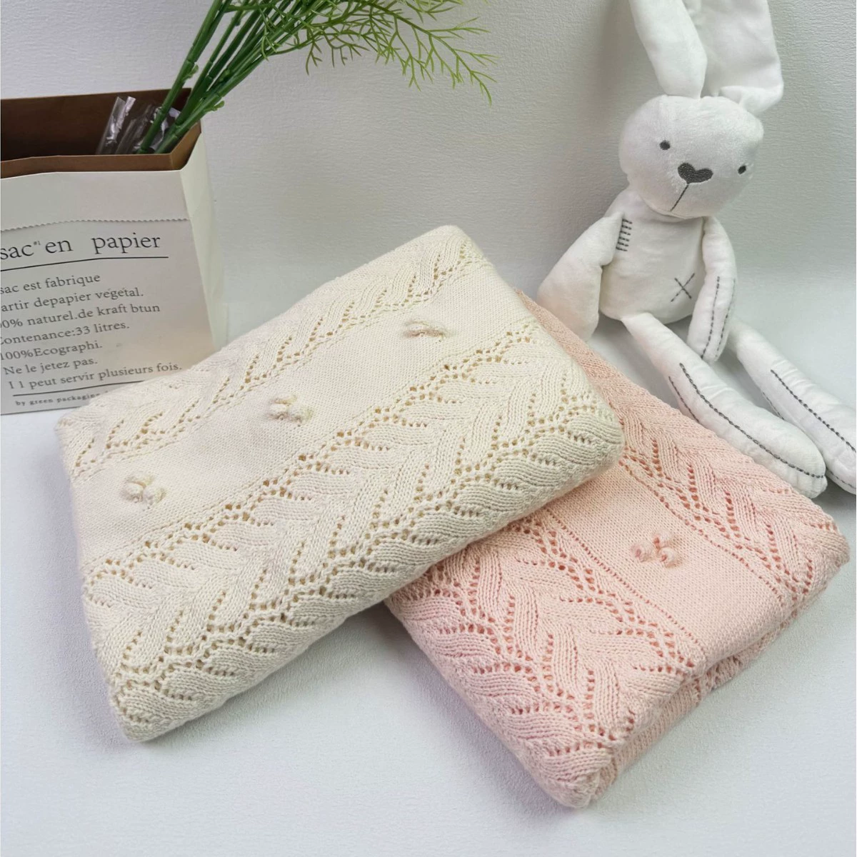 Обработка и индивидуализация вязаных одеял класса А для младенцев, одеял для кондиционирования воздуха, одеял для сна, пеленок для новорожденных, универсальных всесезонных изделий в стиле инс.