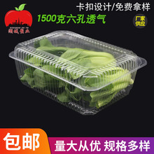 水果保鲜盒 六孔透气果蔬盒3斤装pet透明塑料盒 一次性蔬菜打包盒